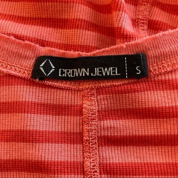 Crown Jewel Apparel Tank Sleeveless Shirt Dress Bodycon Red Orange Stripe Sz SM - Picture 2 of 4